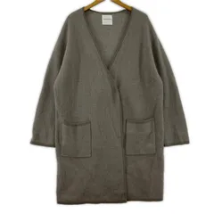 HUMAN WOMAN ヒューマンウーマン ウール ヘリボーン ニットコート sizeM/グレージュ