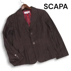 SCAPA スキャパ 通年★ 絹 シルク混 ヘリンボーン テーラード ジャケット ブレザー Sz.42 レディースのサムネイル
