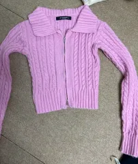 VIVACIOUS ピンク色 ツーウェイ ニット ジップアップ