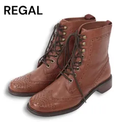 REGAL リーガル PS2F56A ウィングチップ フルブローグ レースアップ レザー ブーツ Sz.22 1/2 レディース ブラウン