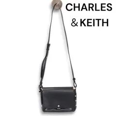 CHARLES＆KEITH チャールズ＆キース スタッズ♪ レザー ショルダー バッグ Sz.F レディース 黒
