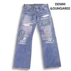 DENIM&DUNGAREE デニム＆ダンガリー 711612 パッチワーク リペア加工 デニム パンツ ジーンズ Sz.150 キッズ レディースにも