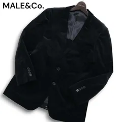 MALE&Co. タカキュー 秋冬 背抜き ベロア★ テーラード ジャケット シングル Sz.S メンズ 黒