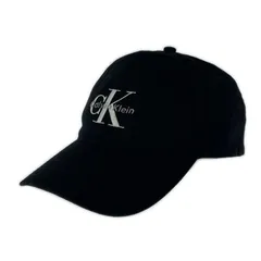 美品  Calvin Klein カルバンクライン タグ付き ロゴ刺繡キャップ sizeOS/ブラック