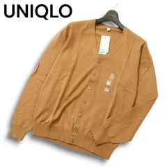 【新品 未使用】 UNIQLO ユニクロ 秋冬 ファインメリノ Vネック ニット カーディガン 羽織り Sz.L メンズ