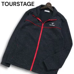 TOURSTAGE ツアーステージ ゴルフ 秋冬 裏起毛★ フリース ニット ジャケット ブルゾン Sz.3L メンズ 灰 大きいサイズ 特大