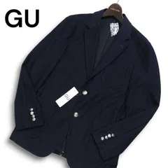 【新品 未使用】 GU ジーユー 通年★ 銀ボタン ストレッチ テーラード ジャケット ブレザー Sz.M メンズ 紺ブレ ネイビー