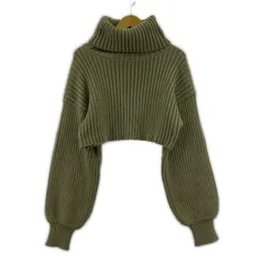 MURUA ムルーア クロップド タートルネックニット sizeF/ベージュ系