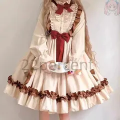 【送料無料】レトロロリータ ワンピース 秋冬 カワイイ おしゃれ フォーマル パーティードレス クリスマス イベント 特別な日 プレゼント 清楚系 大人可愛い 着痩せ
