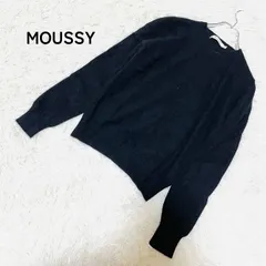 【MOUSSY】マウジー  ウール混 ニット セーター 黒 ブラック 軽い サイズF