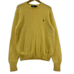 POLO RALPH LAUREN ポロラルフローレン クルーネック ワンポイント刺繍ニット sizeM/イエロー
