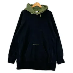 Champion チャンピオン 裏起毛パーカー sizeX-LARGE/ブラック×カーキ