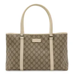 GUCCI グッチ GGスプリーム GGプラス トートバッグ ショルダーバッグ 肩掛け PVC レザー ベージュ アイボリー 白 114595