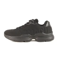 【美品】ARMANI EXCHANGE アルマーニエクスチェンジ サイズ:US10(28.0cm相当) | エンボスロゴ スニーカー (XUX118 XV505) | ブラック 黒 | ローカット シューズ 靴【メンズ】【中古】のサムネイル