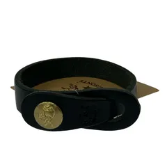 IL BISONTE イルビゾンテ タグ付き 牛革ブレスレット/ブラック