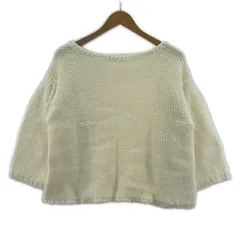 NATURAL BEAUTY BASIC ナチュラルビューティーベーシック ウール混 ボートネックニット sizeM/ホワイト