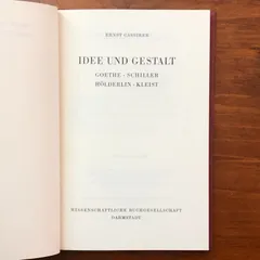 IDEE U Ernst Cassirer Wissenschaftliche Buchgesellschaft Darmstadt 1980 ☆哲学/文学研究/ドイツ文学/思想史/カッシーラー/観念論/文化哲学/芸術論/作家研究/記号学 aaB11ynm14