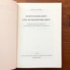 SUBSTANZBEGRIFF UND FUNKTIONSBEGRIFF（実体概念と機能概念） Ernst Cassirer Wissenschaftliche Buchgesellschaft Darmstadt 1980 ☆哲学/認識 aaB11ynm14
