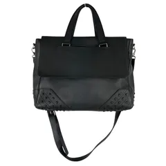 TOD’S トッズ ２WAYストラップ付レザーハンドバッグ/ブラック