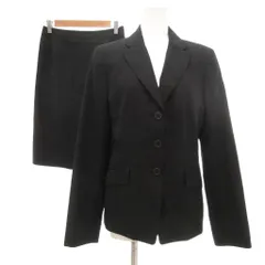 コムサイズム COMME CA ISM スーツ フォーマル セットアップ テーラードジャケット タイトスカート シングル 背抜き L 黒 ブラック /NU