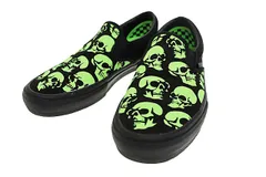 バンズ VANS SKATE SLIP-ON Glow Skulls スケート スリッポン グロウ スカル VN0A5FCA5QW 28 ブラック グリーン ブランド古着ベクトル 中古▲■251026