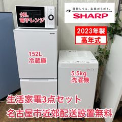 R738 ☀️2023年製の高年式♪ 生活家電3点セット SHARP 冷蔵庫・洗濯機・電子レンジ ⭐動作確認済⭐クリーニング済