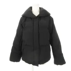 プラステ PLST ダウンジャケット ビッグカラー ダブルジップ 比翼 L 黒 ブラック /MN8