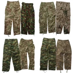 古着卸 まとめ売り 実物・民間MIX カモ柄MIX フィールドパンツ ユーロミリタリー 8枚セット (メンズ ) DPMカモ カーゴ 中古 古着 NC7667