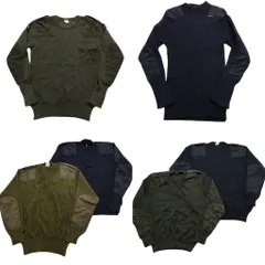 古着卸 まとめ売り 実物・民間MIX コマンドセーター ミリタリー 6枚セット (メンズ ) オリーブグリーン ネイビー 中古 古着 NC7780