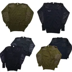 古着卸 まとめ売り 実物・民間MIX コマンドセーター ミリタリー 6枚セット (メンズ ) ネイビー オリーブグリーン 中古 古着 NC7765