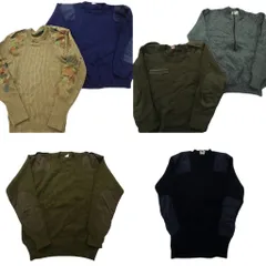 古着卸 まとめ売り 実物・民間MIX コマンドセーター MIX ミリタリー 6枚セット (メンズ ) ハーフジップ カモ柄 中古 古着 NC7800