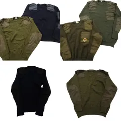 古着卸 まとめ売り 実物・民間MIX コマンドセーター MIX ミリタリー 6枚セット (メンズ ) エポレット Ｖネック 中古 古着 NC7798