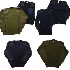 古着卸 まとめ売り 実物・民間MIX コマンドセーター MIX ユーロミリタリー 6枚セット (メンズ ) エポレット Ｖネック 中古 古着 NC7797