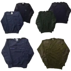 古着卸 まとめ売り 実物・民間MIX コマンドセーター MIX ミリタリー 6枚セット (メンズ ) Ｖネック ワンポイント 中古 古着 NC7820