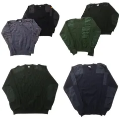 古着卸 まとめ売り 実物・民間MIX コマンドセーター MIX ミリタリー 6枚セット (メンズ ) Ｖネック クルーネック 中古 古着 NC7807