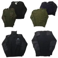 古着卸 まとめ売り 実物・民間MIX コマンドセーター MIX ミリタリー 6枚セット (メンズ ) Ｖネック デッドストック 中古 古着 NC7805