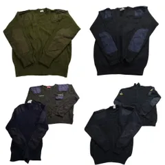 古着卸 まとめ売り 実物・民間MIX コマンドセーター MIX ミリタリー 6枚セット (メンズ ) ハーフジップ クルーネック 中古 古着 NC7834