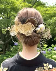 ●成人式髪飾り 結婚式　卒業式　高級造花　前撮り　髪飾り　振袖　和装　着物　 和装