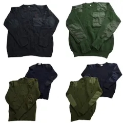 古着卸 まとめ売り 実物・民間MIX コマンドセーター MIX ミリタリー 6枚セット (メンズ ) 胸ポケット クルーネック 中古 古着 NC7827