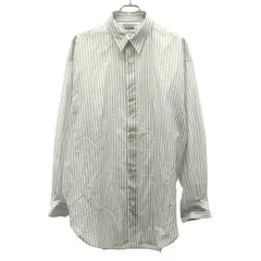 HED MAYNER ヘドメイナー 24SS PAPER TOUCH OXFORD SHIRT ストライプオーバーシャツ HMMY60001A ホワイト ブルー XXSのサムネイル