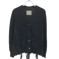 sacai サカイ 19AW レースプリーツドッキングニットカーディガン 19-04310 ブラック 1 sacai サカイ 19AW レースプリーツドッキングニットカーディガン 19