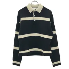 J.W.ANDERSON ジェイダブリュー アンダーソン ボーダーポロニットセーター KW1073YN0307999 ブラック ホワイト Sのサムネイル