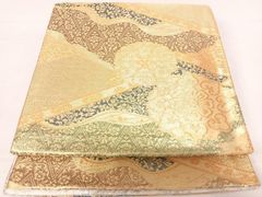 V3577 ○高級 正絹 両面全通 リバーシブル 袋帯 花兎 - メルカリ