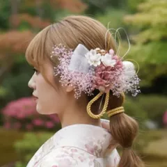 成人式 髪飾り●桜髪飾り 前撮り 結婚式 ドライフラワー 髪飾り  プリザーブドフラワー