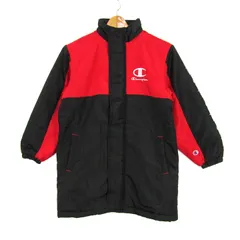 チャンピオン ナイロンジャケット ウインドブレーカー 中綿 アウター 黒 赤 キッズ 男の子用 140サイズ ブラック×レッド Champion 【中古】