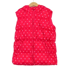 ギャップ ベスト キルティング 中綿 ジャケット ブランド アウター 赤 キッズ 女の子用 150サイズ レッド×ピンク GAP 【中古】