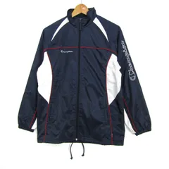 チャンピオン ナイロンジャケット ウインドブレーカー アウター キッズ 男の子用 160サイズ ネイビー×ホワイト Champion 【中古】