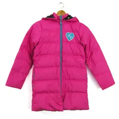 アディダス ダウンジャケット ジャンパー リバーシブル スポーツウエア アウター キッズ 女の子用 150サイズ ピンク adidas 【中古】