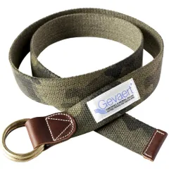 [ゲバルト] ダブルリングベルト カモフラ メンズ レディース ベルト 男女兼用 カジュアル キャンバス 布ベルト ＜カモグリーン＞