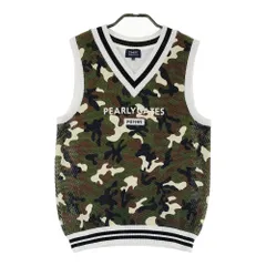 サイズ：1 PEARLY GATES パーリーゲイツ  Vネック ニットベスト カモフラ柄 カーキ系 [240101451909] ゴルフウェア レディース ストスト